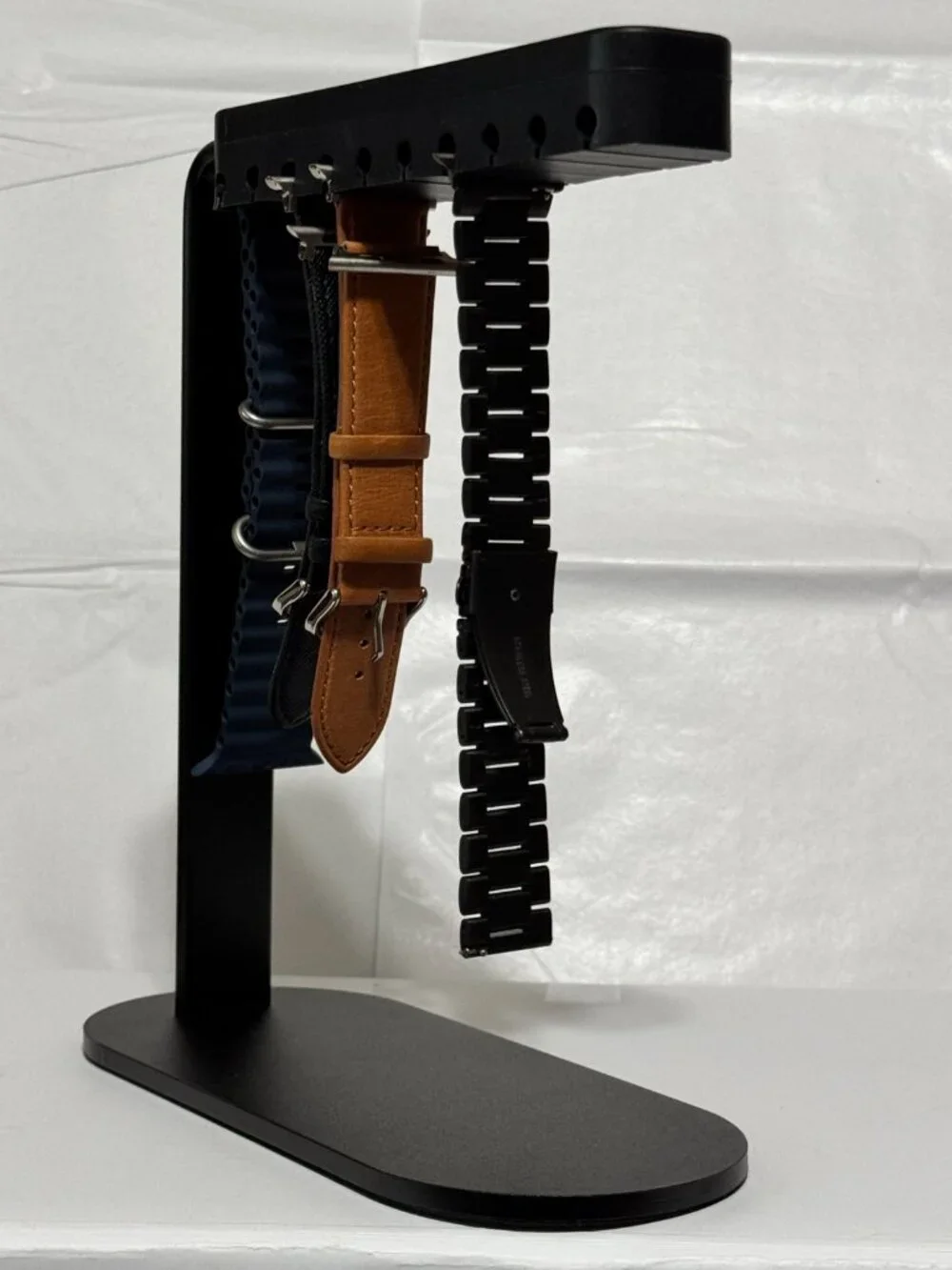 Watch Band Organizer Display Stand Holder 10 Hook Black Metal Rack